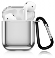 фото Чехол 1/2 с карабином для airpods silver (cbap07s) eva