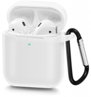 фото Чехол 1/2 с карабином для airpods white (cbap40w) eva