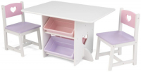 фото Набор детской мебели "heart", стол + 2 стула + 4 ящика (26913_ke) kidkraft
