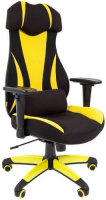 фото Игровое кресло game 14 ткань черный/желтый (00-07022221) chairman