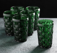 фото Набор стаканов "варьете", 6 шт, зеленый (4192568) доляна