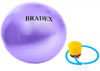фото Мяч для фитнеса "фитбол-75", с насосом, фиолетовый (sf 0719) bradex