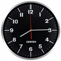 фото Часы настенные круглые, 30 см black (ct-7100) centek