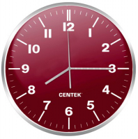 фото Часы настенные круглые, 30 см red (ct-7100) centek