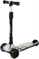 фото Самокат art, со светом, pu 120x40 мм, мультиколор (641416) moby-kids