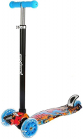 фото Самокат graffiti, со светом, pu 120 мм, разноцветный (641396) moby-kids