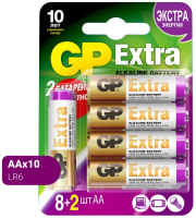 фото Батарейки extra alkaline aa (lr6), 10 шт. (15ax8/2-cr10) gp