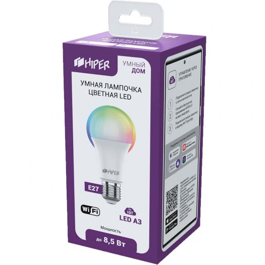  Умная лампа HIPER IoT LED A3 RGB