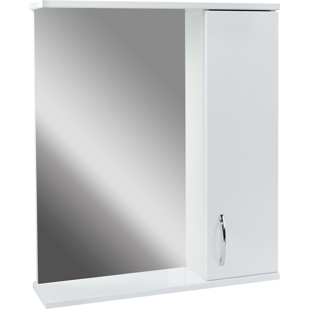 Шкаф зеркальный подвесной венто 70x70 см цвет белый