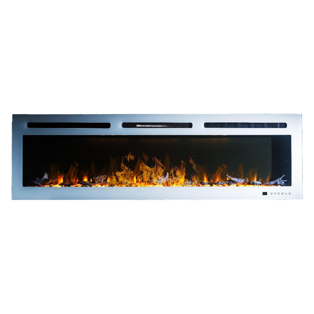 TRUFLAME 2020 New Premium product 36inch White Wall Mounted Electric Fire with 10 Colour Flames (Pebbles