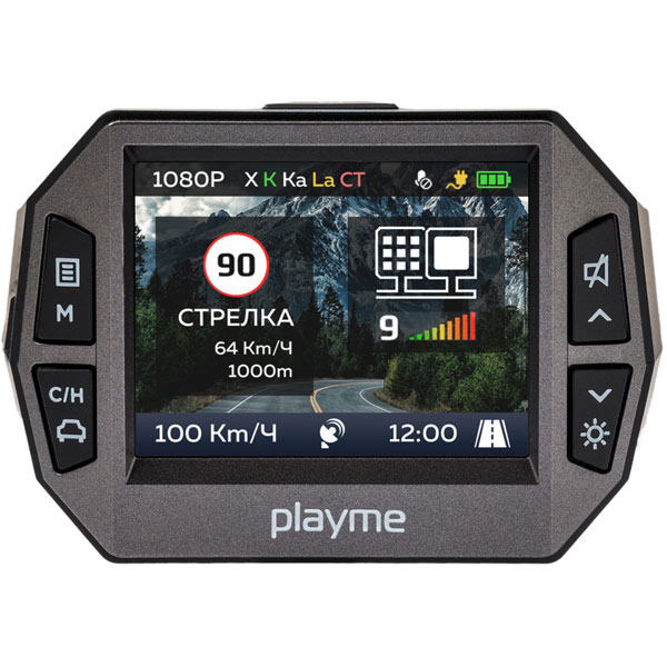 фото Автомобильный видеорегистратор с радар-детектором p600sg gps playme