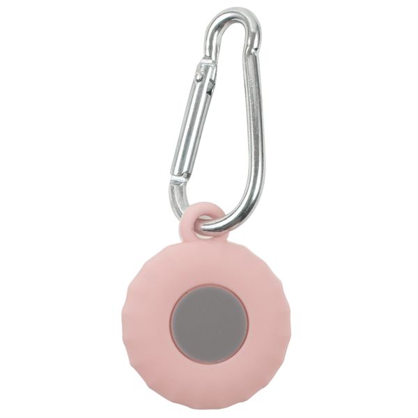 фото Брелок для apple airtag, силиконовый, с карабином, круг, розовый (ут000026005) red line