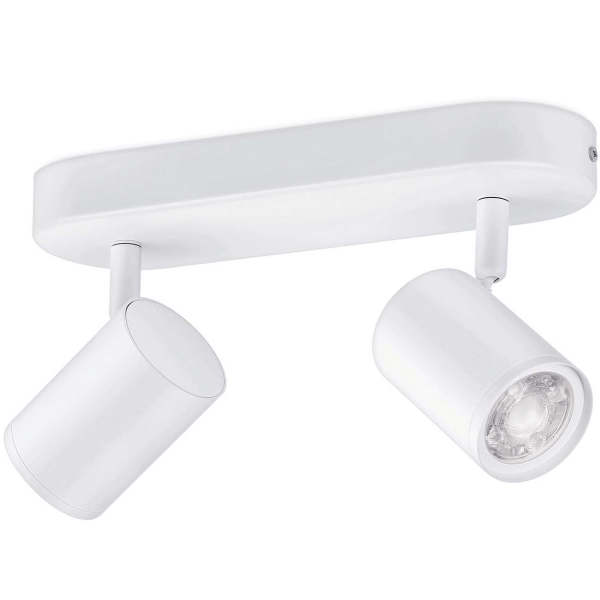 фото Умный потолочный светильник spots 2x5w 22-65k rgb white (929002658801) wiz