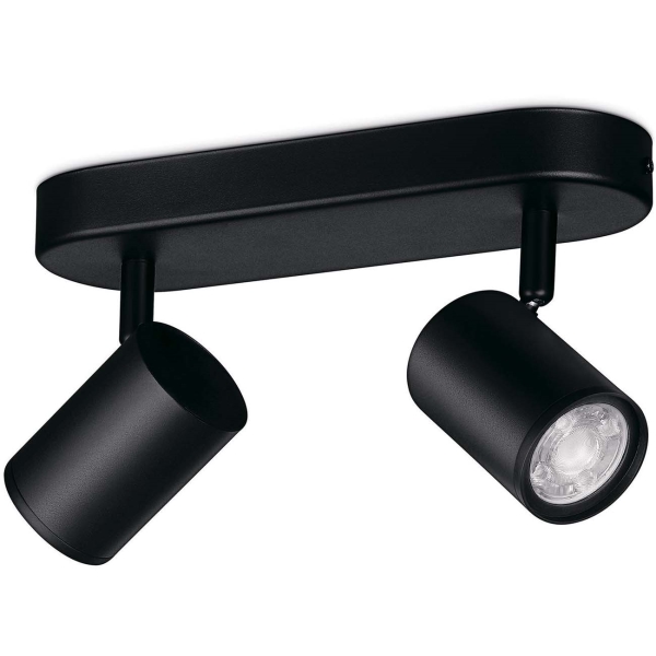 фото Умный потолочный светильник spots 2x5w 22-65k rgb black (929002659101) wiz