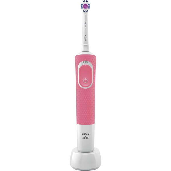 фото Электрическая зубная щетка oral-b vitality d100.413.1 3d white pink braun