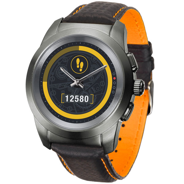 фото Смарт-часы zetime regular premium brushed titanium black carbon orange mykronoz