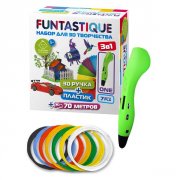 Набор для 3D творчества Funtastique 3D ручка One зеленая + PLA 7 цветов (FP001A-G-PLA-7)