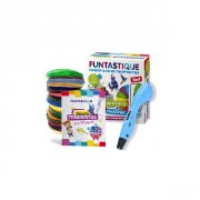Набор для 3D творчества Funtastique 3 в 1, 3D ручка One голубая + PLA 20 цветов + книга трафаретов (3-1-FP001A-B-PLA-20-SB)