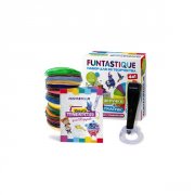 Набор для 3D творчества Funtastique 4 в 1, 3D ручка Cleo черная, с подставкой + PLA 20 цветов + книга трафаретов (4-1-FPN04B-PLA-20-SB)