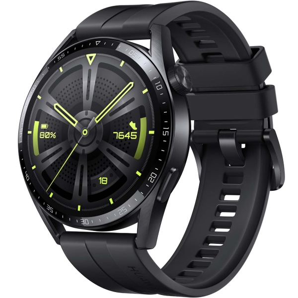 фото Смарт-часы watch gt 3 black stainless steel/black fluoroelastomer (jpt-b19) huawei