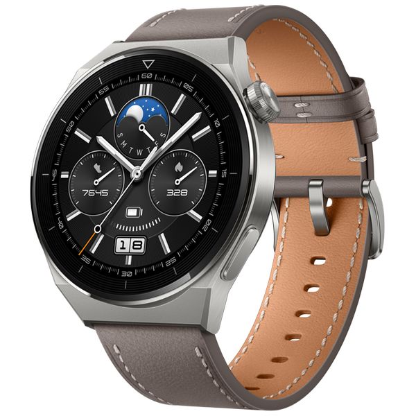 фото Смарт-часы watch gt 3 pro light titanium/gray leather (ond-b19) huawei