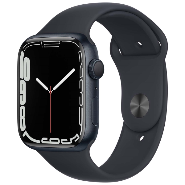 фото Смарт-часы watch series 7 gps 45mm midnight aluminum case with sport band apple