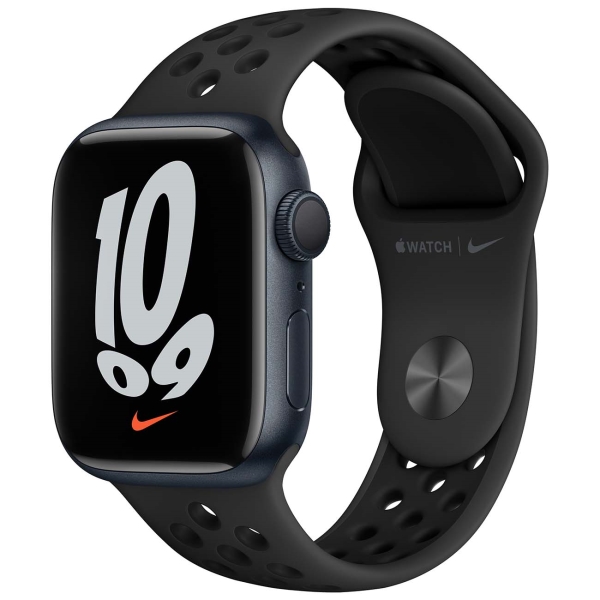 фото Смарт-часы watch nike s7 gps 41mm midnight aluminum case with anthracite/black nike sport band (mkn43) apple