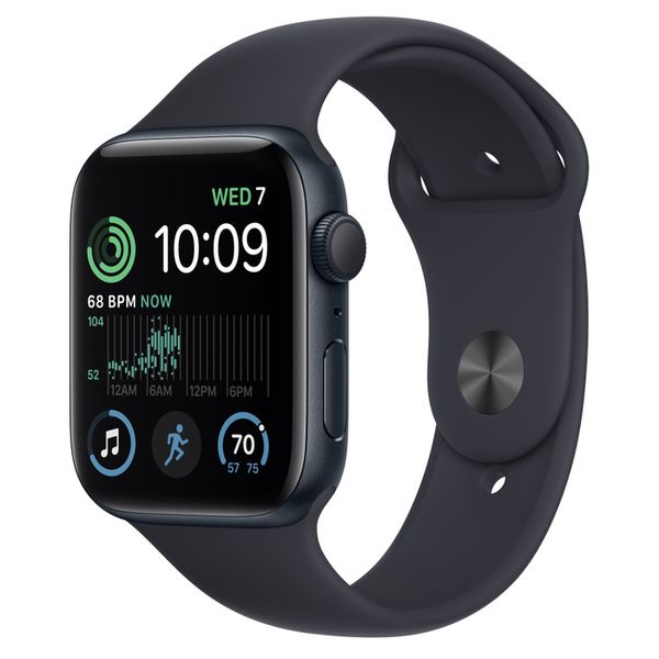 фото Смарт-часы watch se 2nd generation 44mm midnight aluminum case with midnight sport band (mnlc3) apple