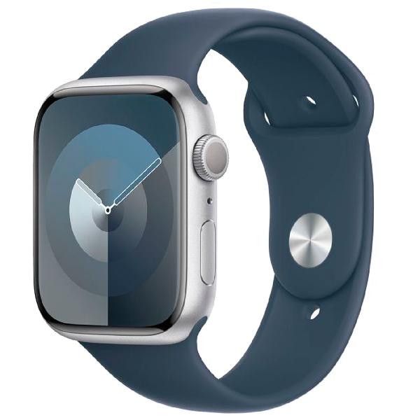 фото Смарт-часы watch series 9 gps 41mm silver aluminium case with storm blue sport band s/m apple