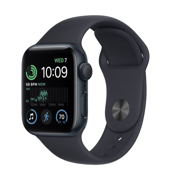 фото Восстановленные смарт-часы watch se 2022 40mm midnight aluminum case with midnight sport band, размер s/m (mnt73), как новый apple