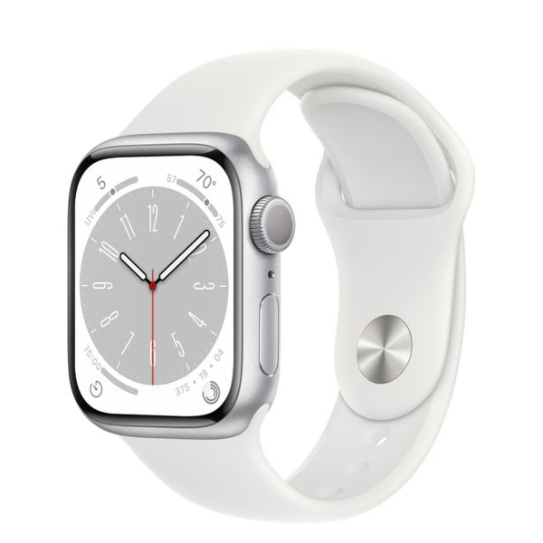 фото Как новые смарт-часы watch series 8 41mm silver aluminium case with white sport band, размер m/l (mp6m3), как новые apple