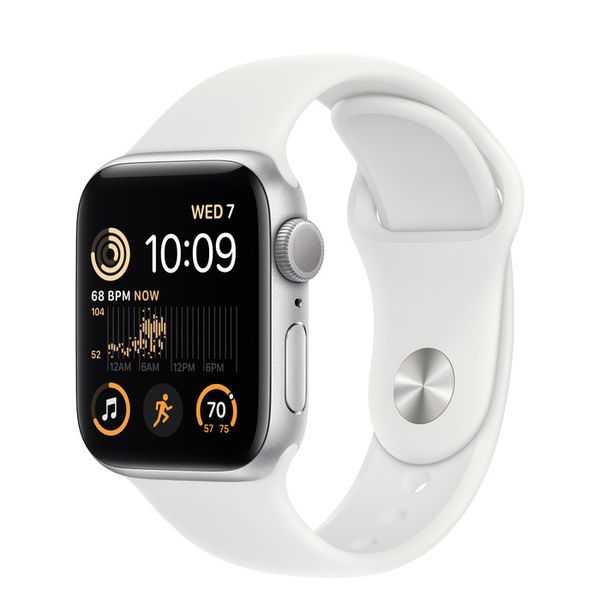 фото Восстановленные смарт-часы watch se 2022 40mm silver aluminum case with white sport band, размер s/m (mnt93), хороший apple