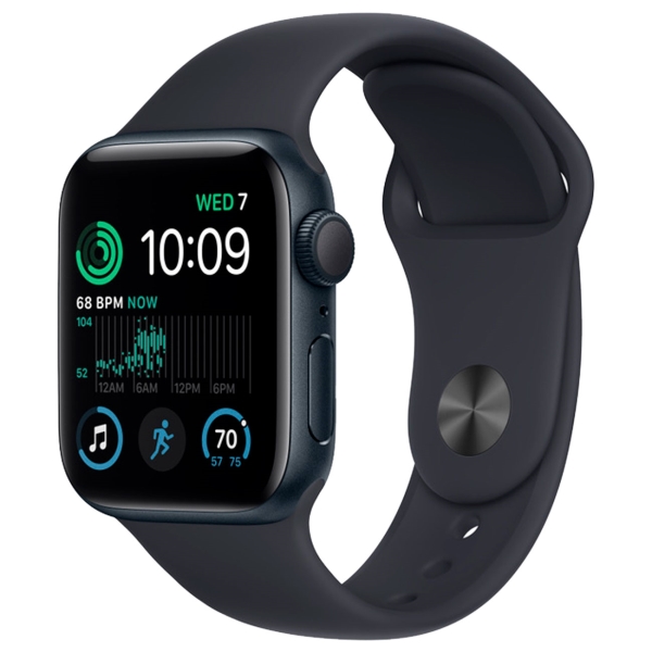 фото Восстановленные смарт-часы watch se 2022 40mm midnight aluminum case with midnight sport band, размер regular (mnjt3), как новый apple