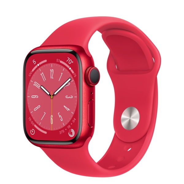 фото Восстановленные смарт-часы watch series 8 41mm (product)red aluminum case with red sport band, размер s/m (mnug3), как новый apple