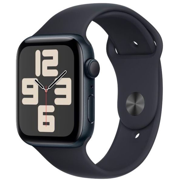фото Восстановленные смарт-часы watch se 2023 44mm midnight aluminum case with midnight sport band, размер m/l (mre93), хороший apple