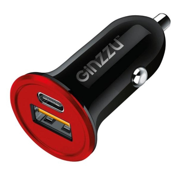 фото Автомобильное зарядное устройство usb-qc3.0 12v-24v type-c-pd (ga-4504ub) ginzzu