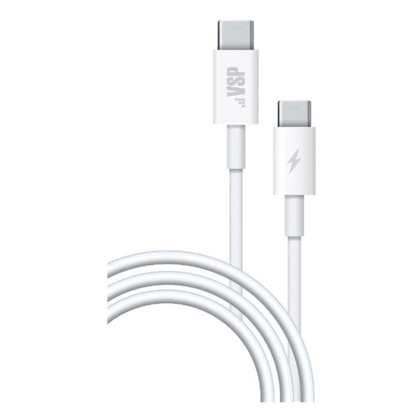 фото Кабель 2хusb-type c, 3а, 1 м, белый (00000381948) borasco