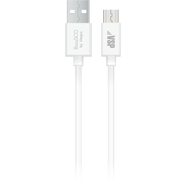 фото Кабель usb/micro usb, 2а 1 м, белый (00000236678) borasco