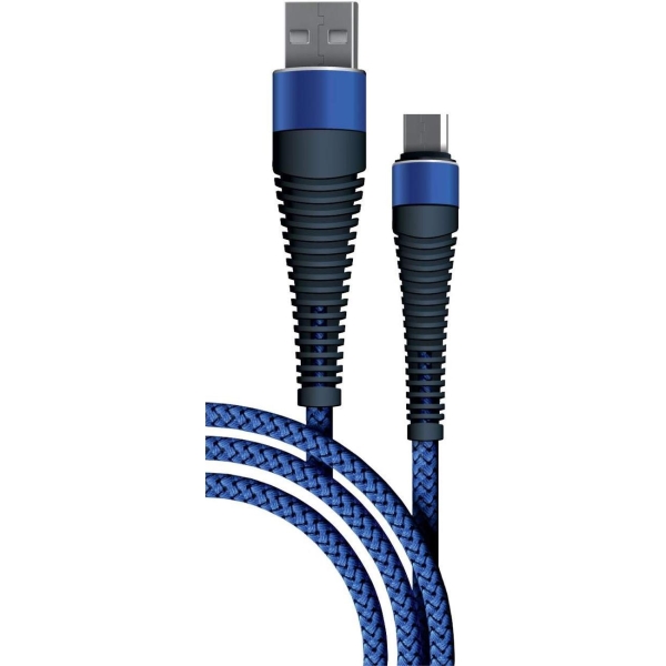 фото Кабель usb/micro usb, 1 м, синий (00000308856) borasco