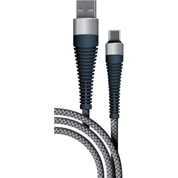 фото Кабель usb-type c, 3а, 1 м, серый (00000308858) borasco