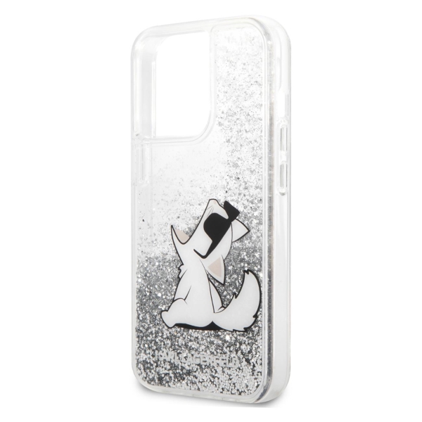 фото Чехол для iphone 13 pro liquid glitter silver (klhcp13lgcfs) karl-lagerfeld