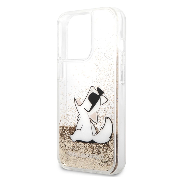 фото Чехол для iphone 13 pro liquid glitter gold (klhcp13lgcfd) karl-lagerfeld