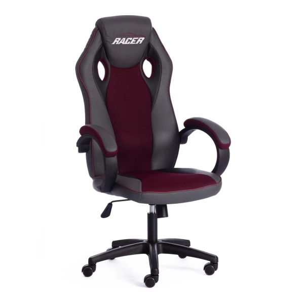 фото Кресло racer gt new, искусственная кожа/ткань, металлик/бордовое (13248) tetchair