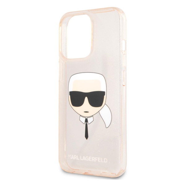 фото Чехол для iphone 13 pro karl's head hard transparent gold (klhcp13lkhtuglgo) karl-lagerfeld