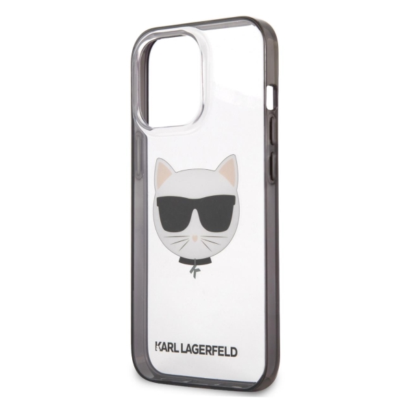 фото Чехол для iphone 13 pro choupette hard transparent/black (klhcp13lhchck) karl-lagerfeld