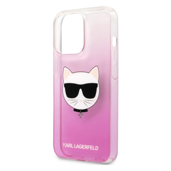 фото Чехол для iphone 13 pro choupette hard gradient pink (klhcp13lctrp) karl-lagerfeld