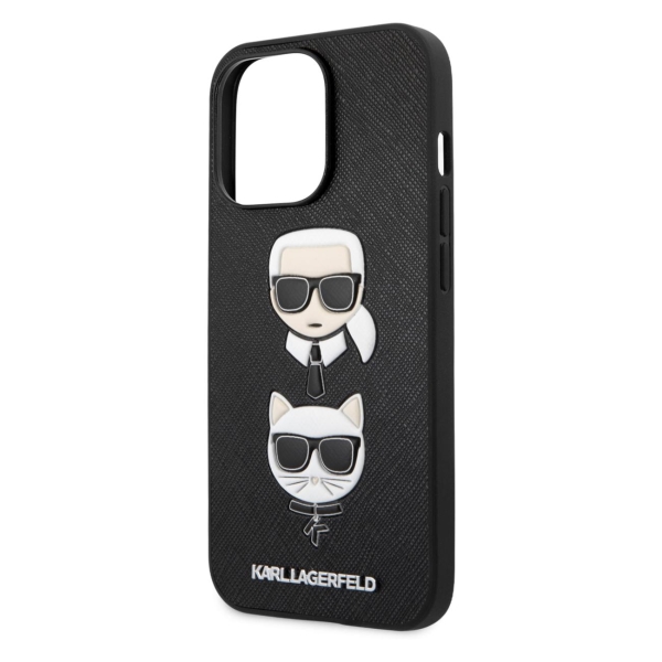 фото Чехол для iphone 13 pro saffiano choupette heads black (klhcp13lsakickcbk) karl-lagerfeld