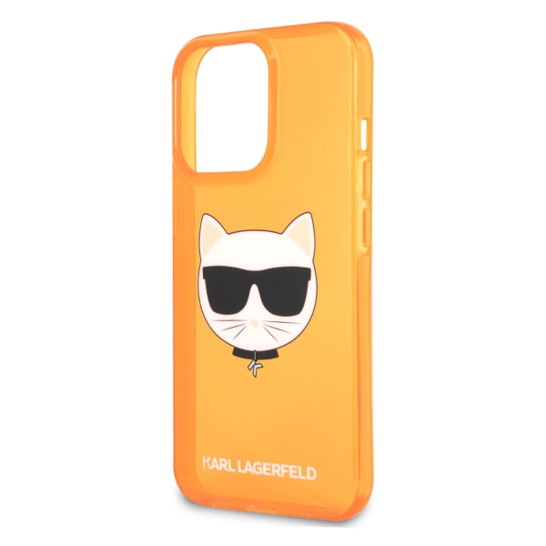 фото Чехол для iphone 13 pro choupette hard transparent orange (klhcp13lchtro) karl-lagerfeld