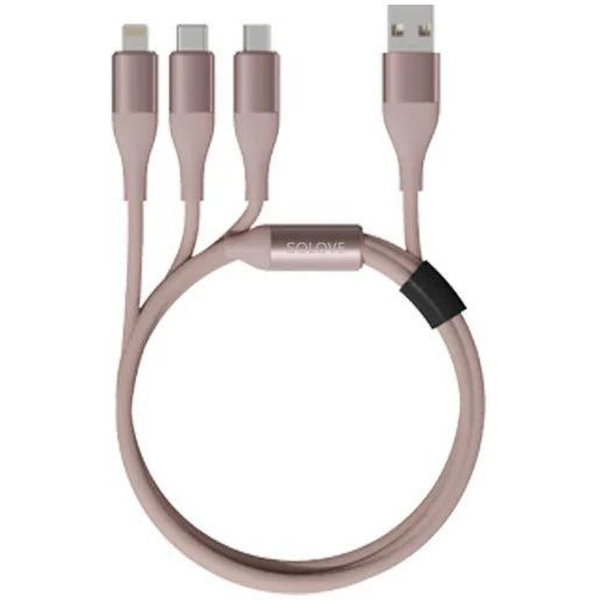 фото Кабель dw2 3 in 1 usb-lightning/micro/type-c 120cm pink solove