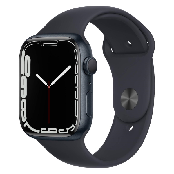 фото Смарт-часы watch series 7 45mm midnight aluminum case with midnight sport band (mkn53ll/a) apple